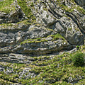 folds of rock in mountains - background